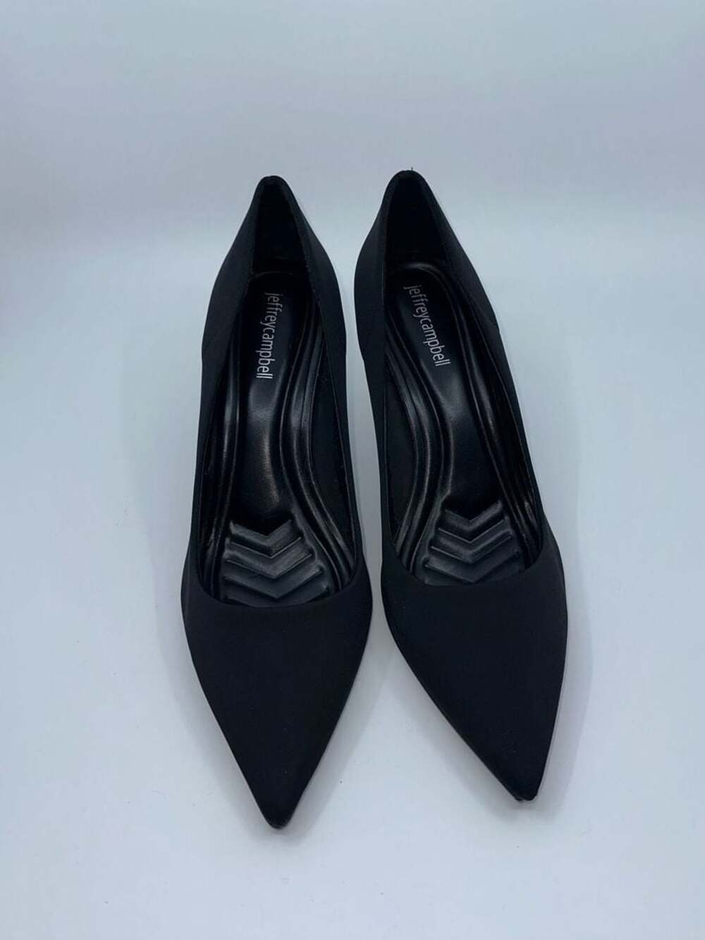 Jeffrey Campbell Black Satin Pointed Toe Stiletto Pumps